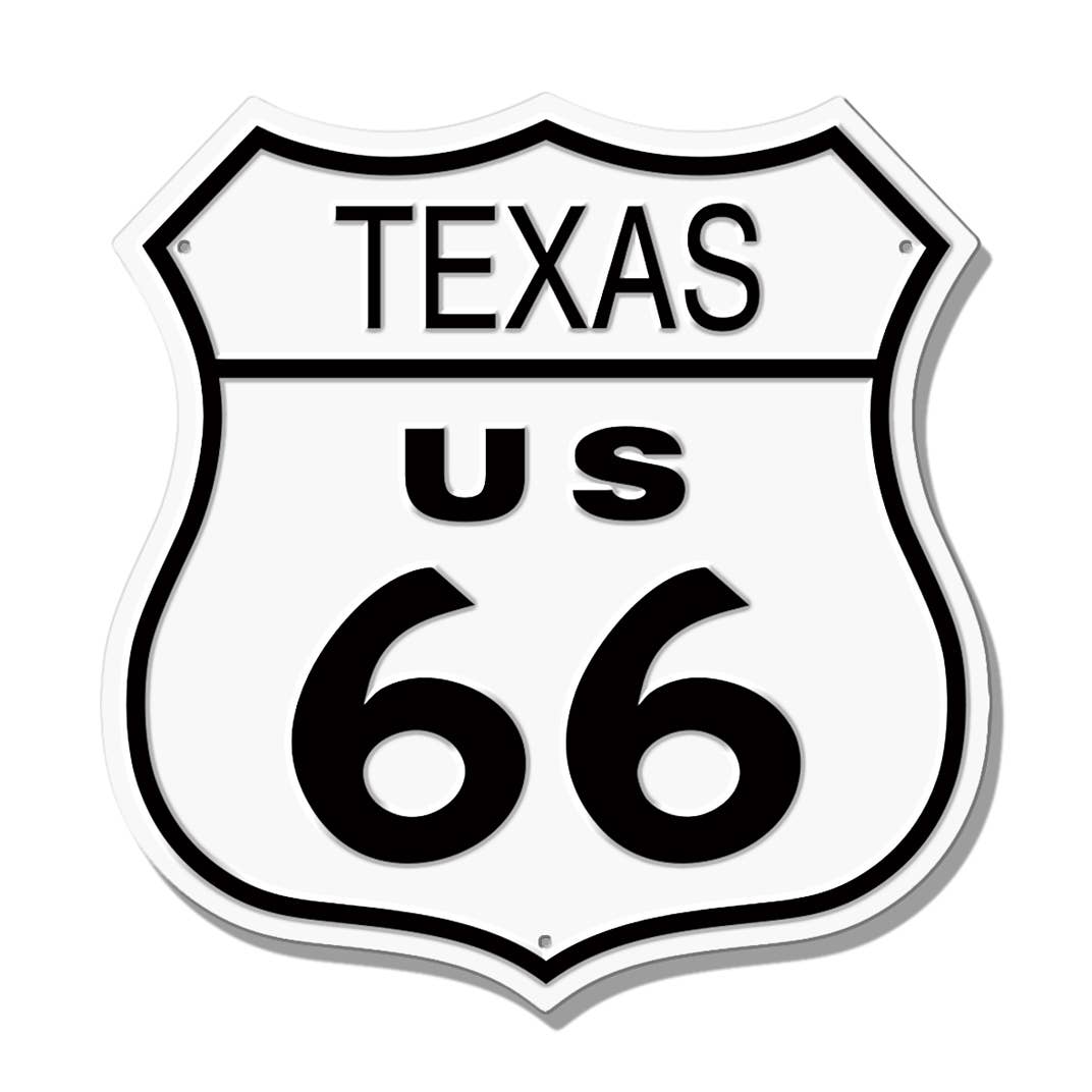 RT. 66 Shield TX Tin Sign