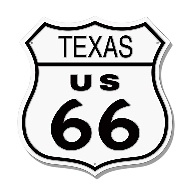 RT. 66 Shield TX Tin Sign
