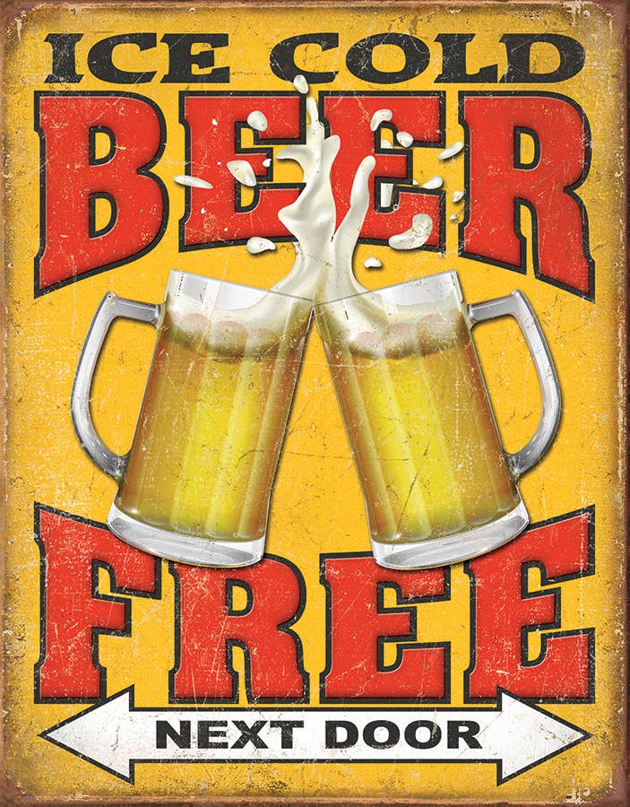 Free Beer - Next Door Tin Sign