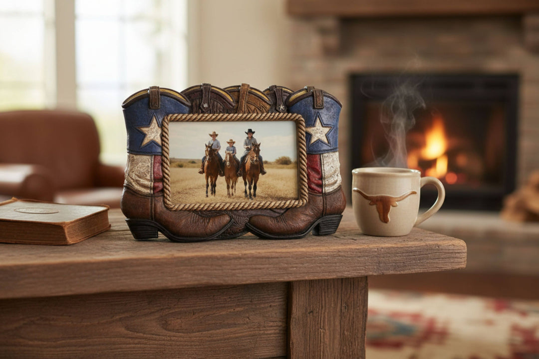 Patriotic Boots Texas Color Star 6” x 4” Picture Frame