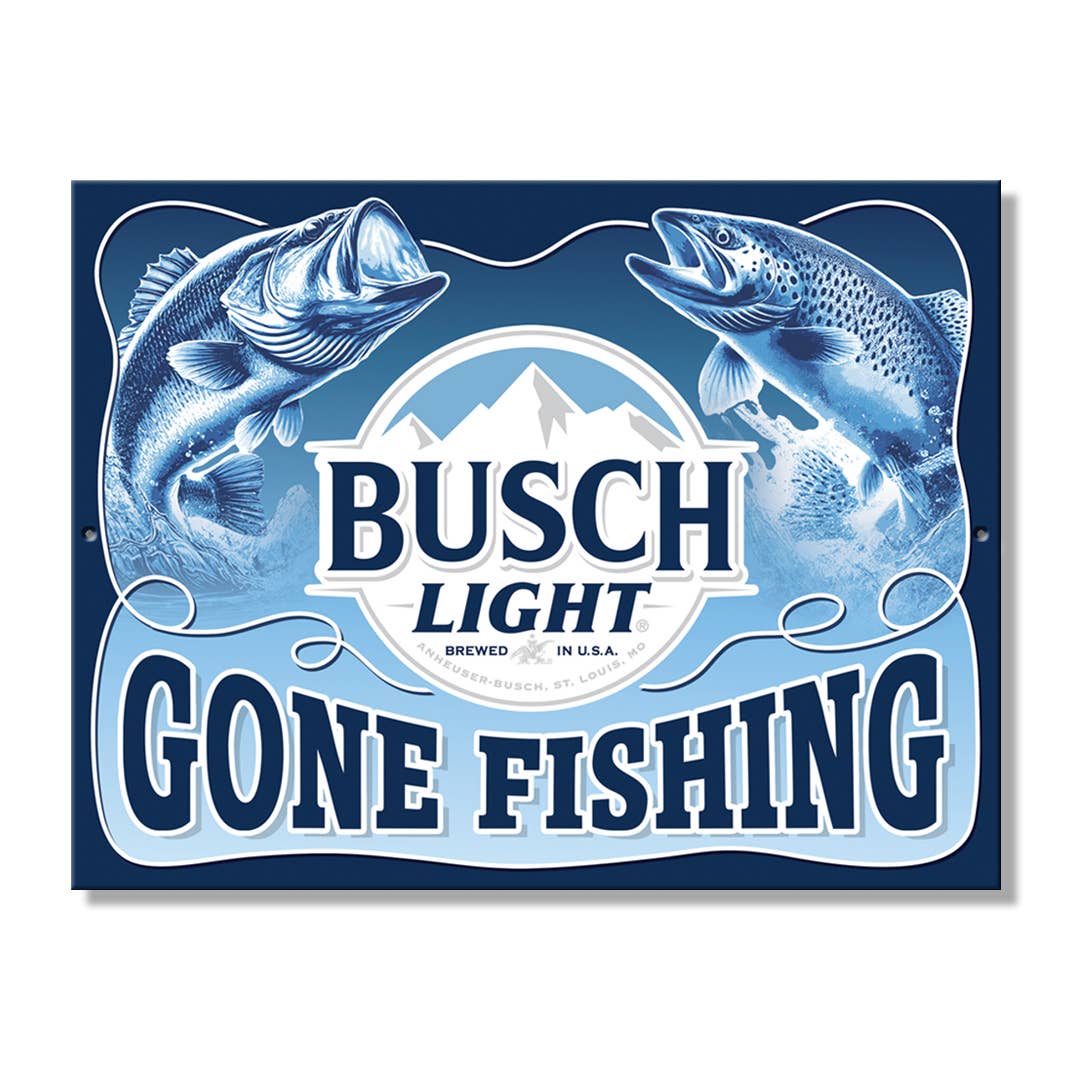 SH - Busch Light Fishing 10.75in. x 8.25in. Tin Sign