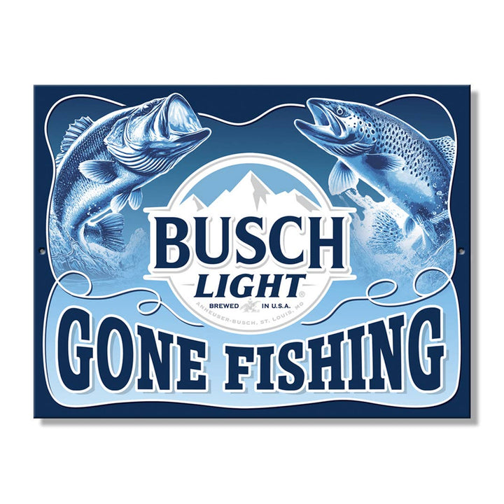 SH - Busch Light Fishing 10.75in. x 8.25in. Tin Sign