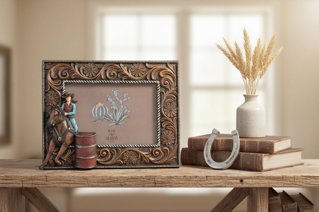 BARREL RACER 6X4 PHOTO FRAME-WESTERN DECOR-WESTERN HOME