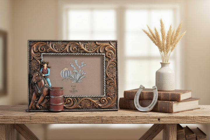 BARREL RACER 6X4 PHOTO FRAME-WESTERN DECOR-WESTERN HOME