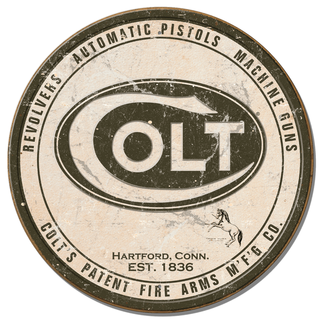 ROUND - Colt - Round Logo Tin Sign