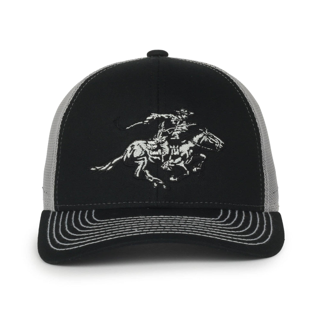 Winchester Horse and Rider Black Trucker Hat