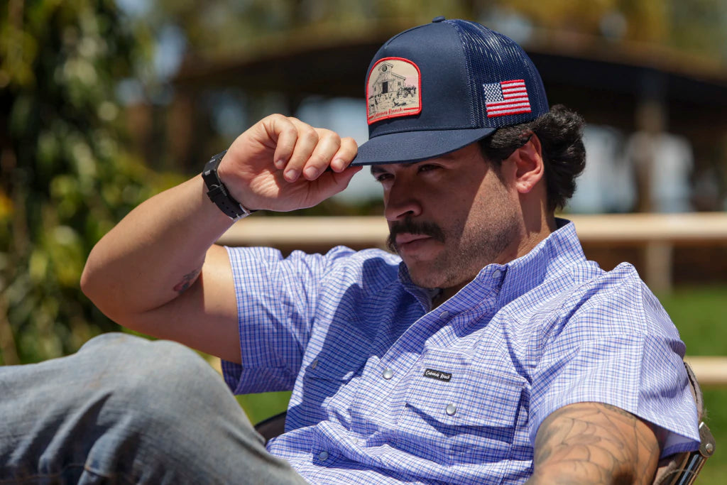 Cabana’s Ranch Shirt - Pearl Snap (Blue Chess)