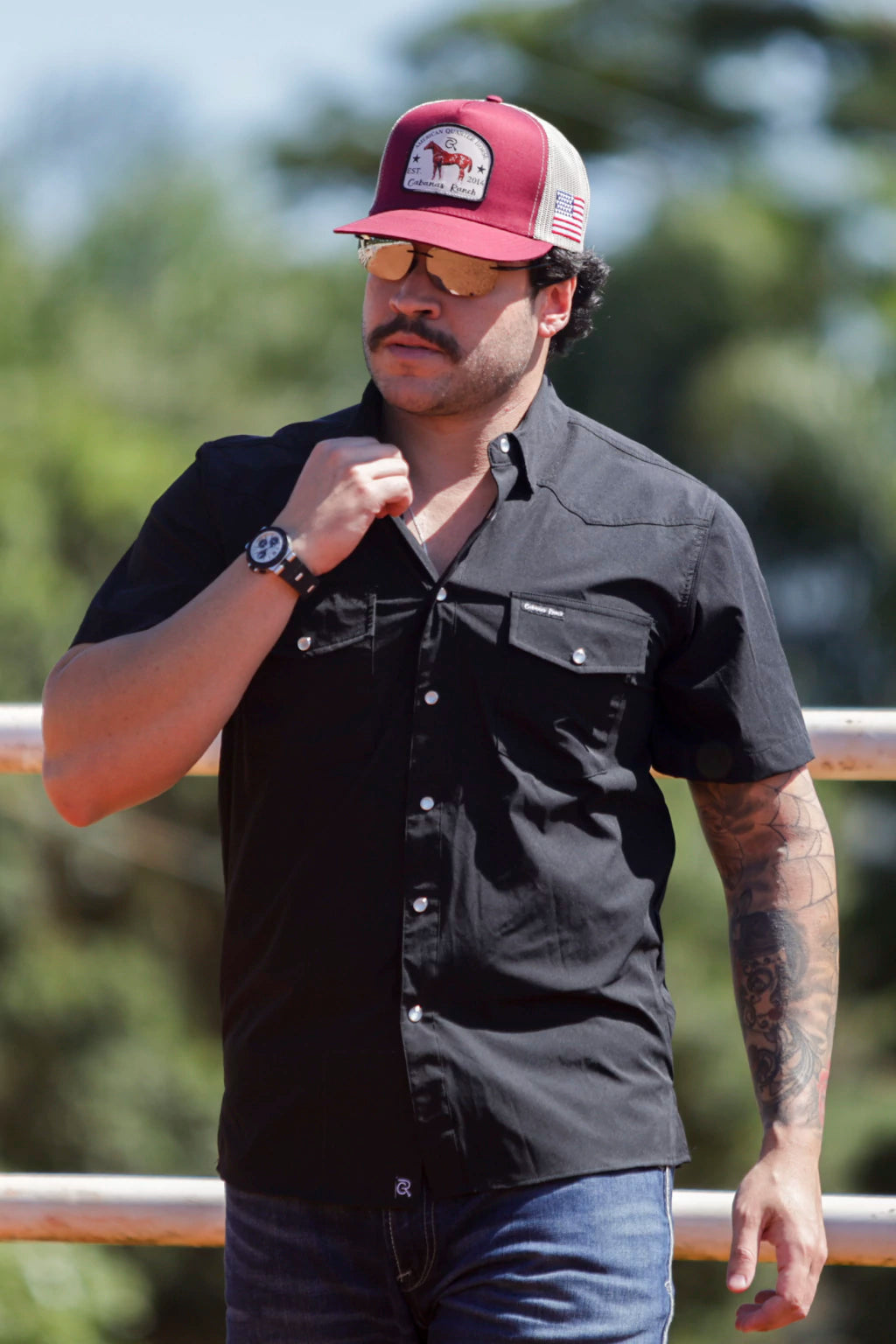 Cabana’s Ranch Shirt - Pearl Snap (Black / Water Repellent)