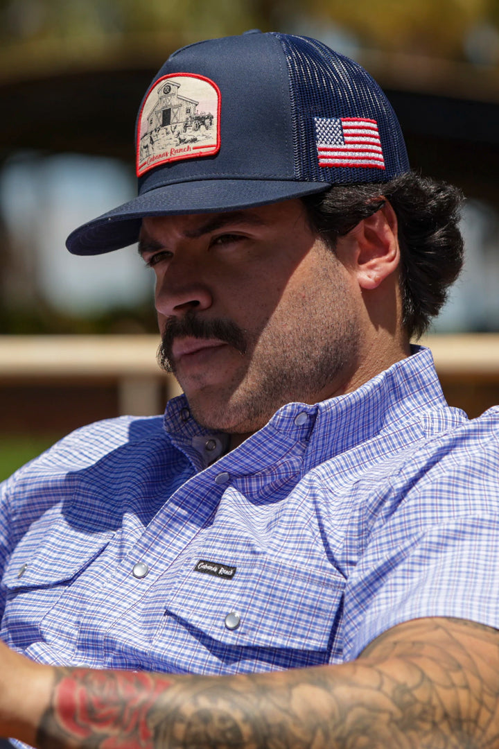 Cabana’s Ranch Shirt - Pearl Snap (Blue Chess)