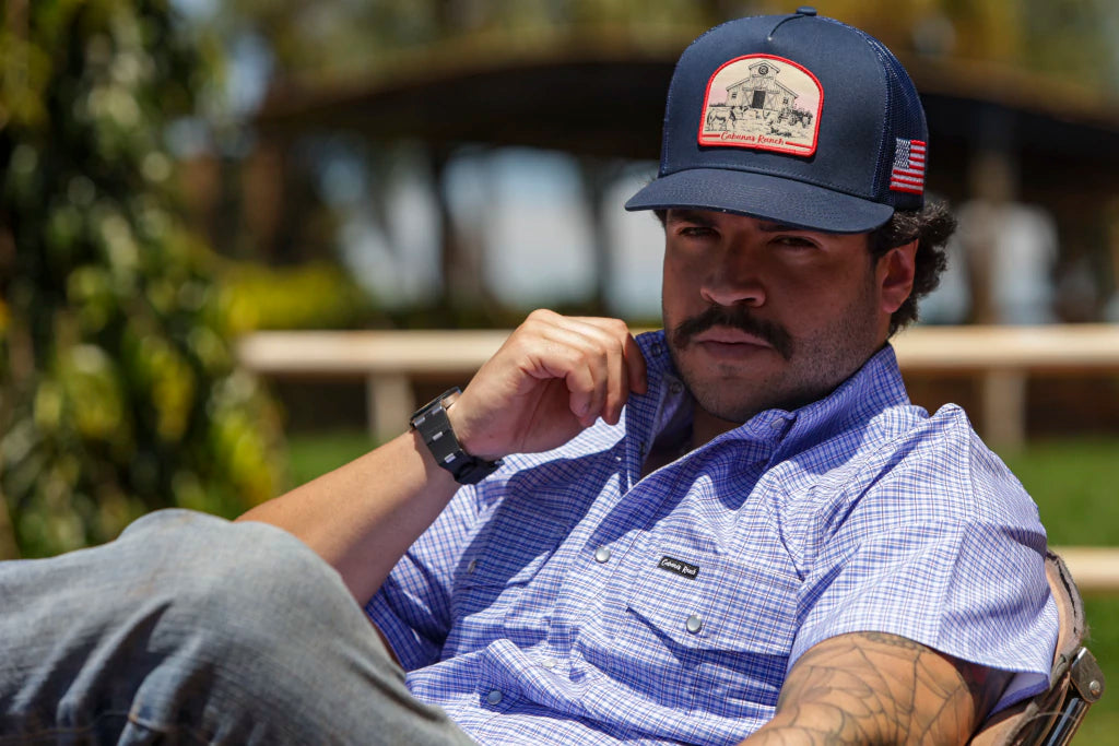 Cabana’s Ranch Shirt - Pearl Snap (Blue Chess)