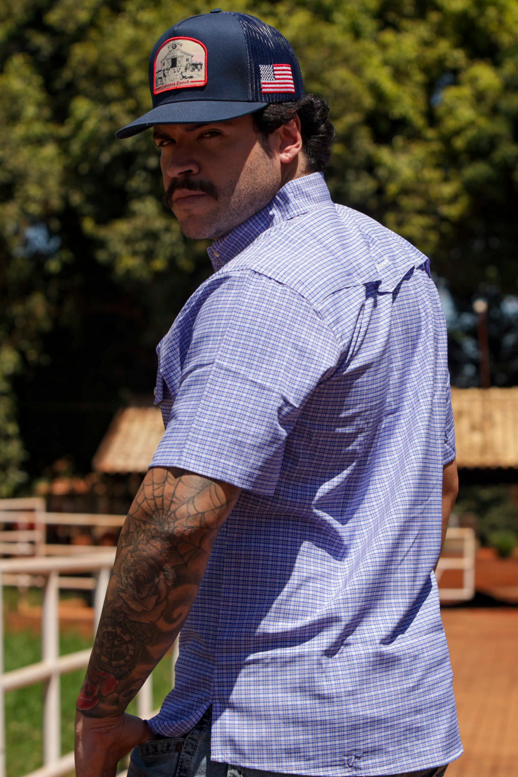 Cabana’s Ranch Shirt - Pearl Snap (Blue Chess)