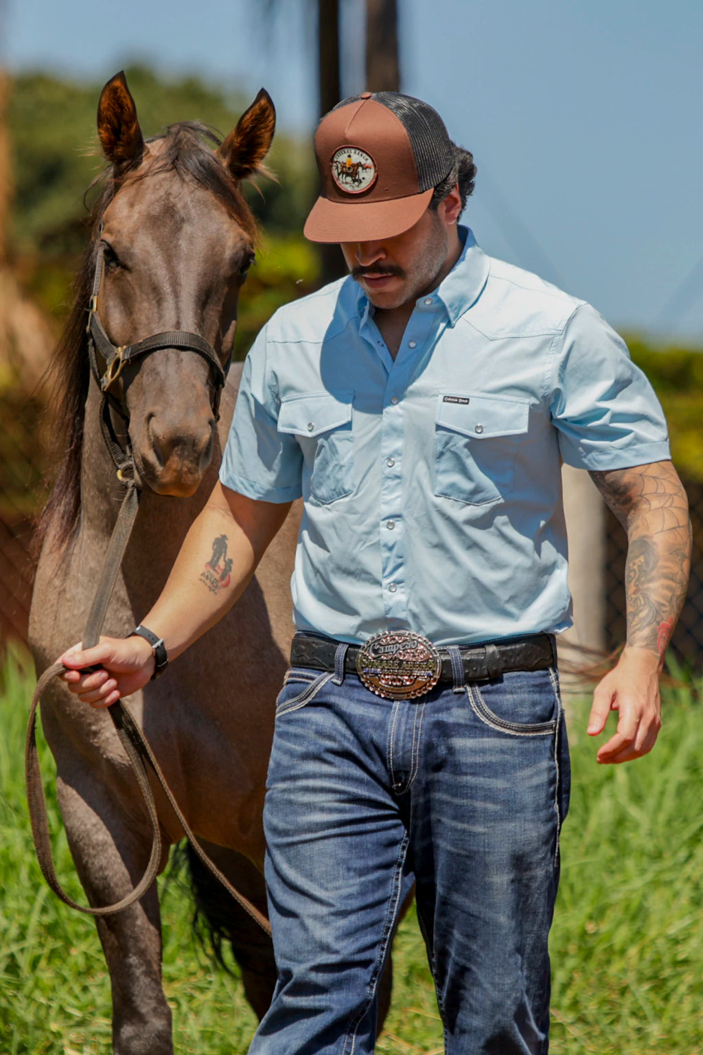 Cabana’s Ranch Shirt - Pearl Snap (Light Blue / Water Repellent)