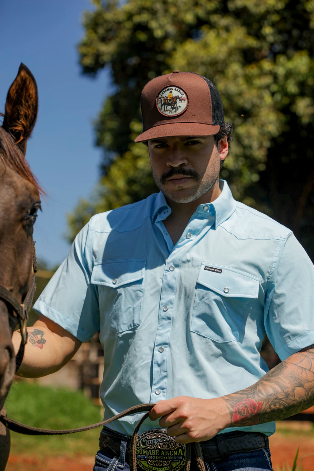 Cabana’s Ranch Shirt - Pearl Snap (Light Blue / Water Repellent)