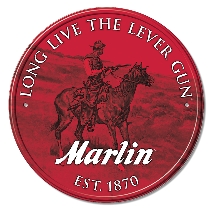 Marlin Round Tin Sign