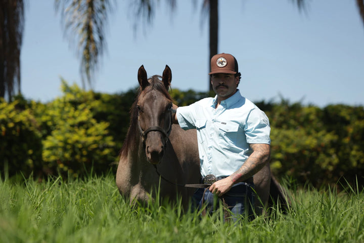 Cabana’s Ranch Shirt - Pearl Snap (Light Blue / Water Repellent)
