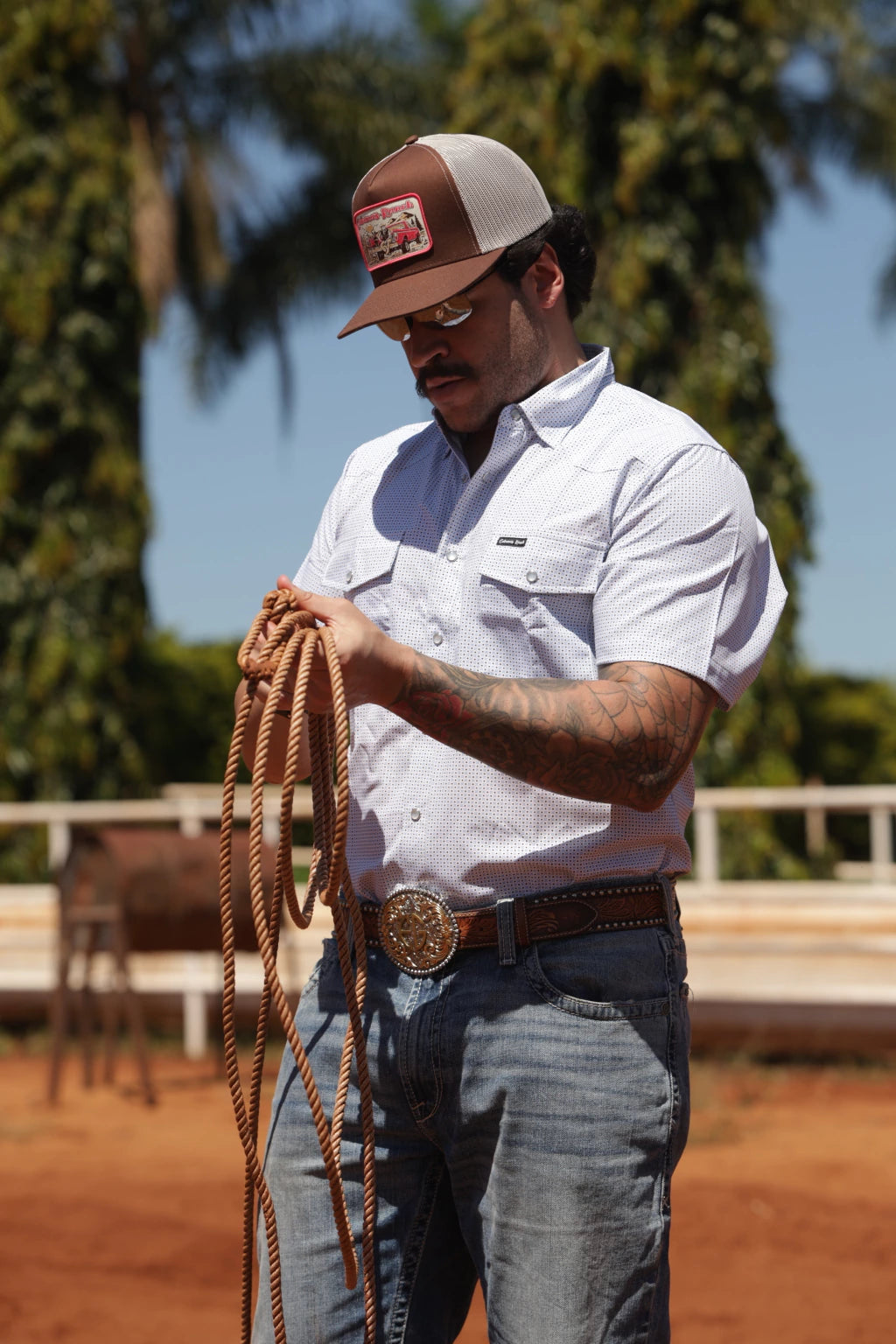 Cabana’s Ranch Shirt - Pearl Snap (with geometric pattern)
