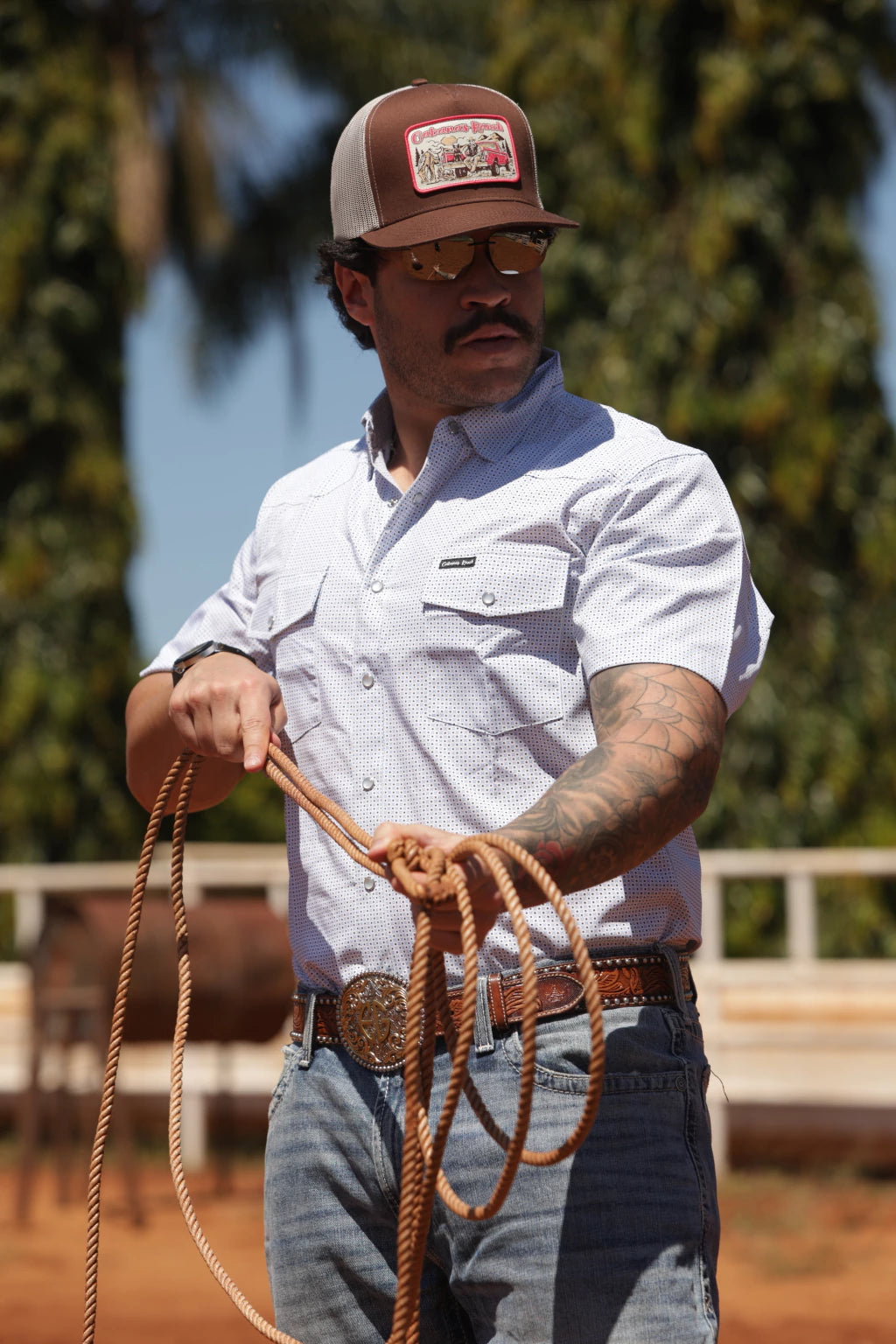 Cabana’s Ranch Shirt - Pearl Snap (with geometric pattern)