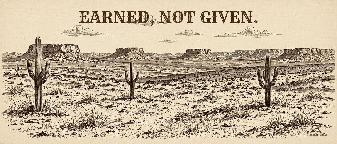 “Earned, Not Given” Desert Landscape Ceramic Mug